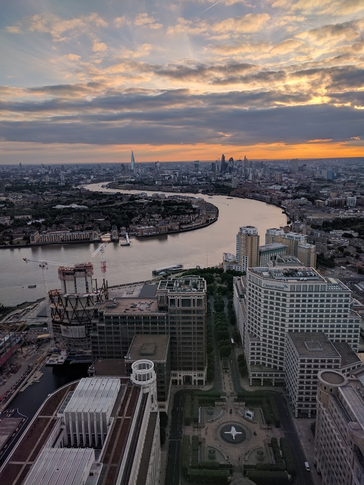 The view from my old desk, looking out over London.